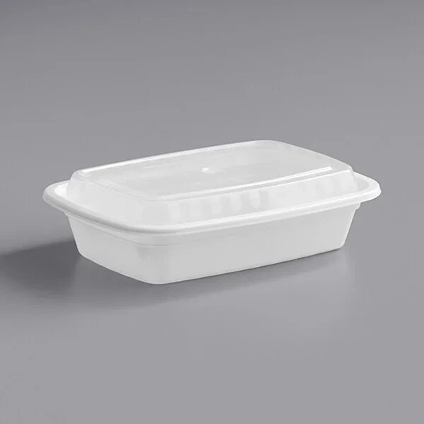 24oz Rectangle Plastic Container - White [150ct]