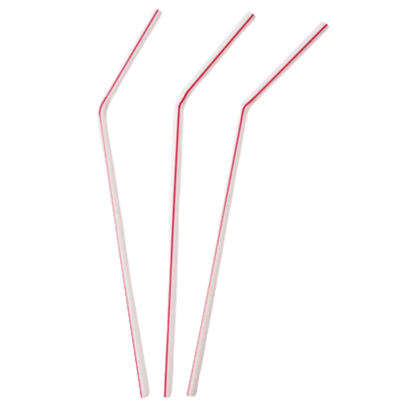 8” PLA Flexisible straw Unwrapped [6x500ct]