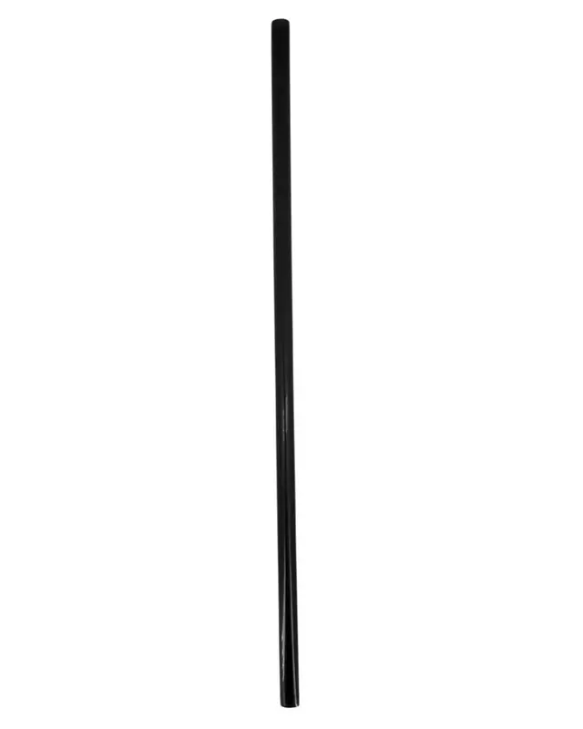8” 8mm PLA straw Unwrapped - Black [4500ct]