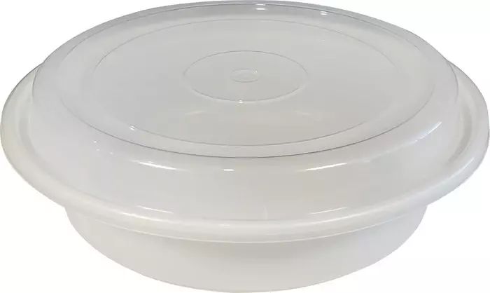 8" Round Plastic Container 32oz- White [150 ct]