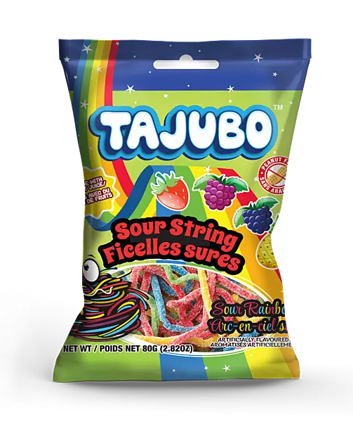 Tajubo Strings Sour Rainbow 80g 12ct